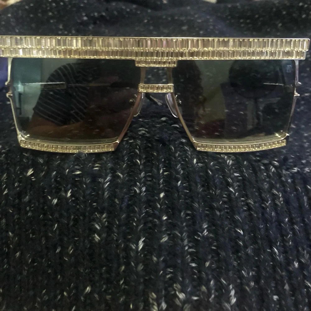 Used RARE Anna Karin Karlsson The Emperor Titanium 24k Swarovski Sunglasses Lux